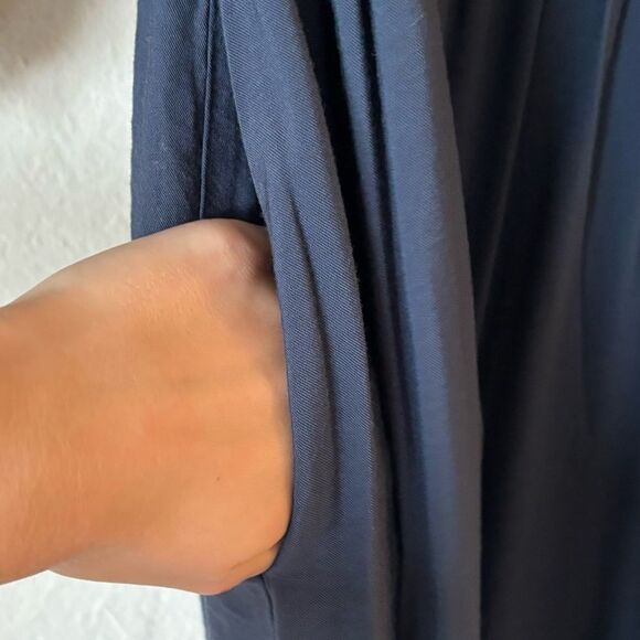 Madewell Petite Twill Sophia Midi Blue Dress Blouse Long Sleeve Size L - Picture 10 of 12